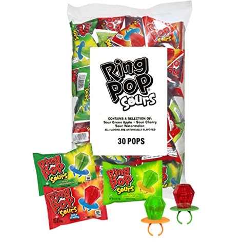 Ring Pop Sours Individually Wrapped Halloween Bulk Lollipop Variety