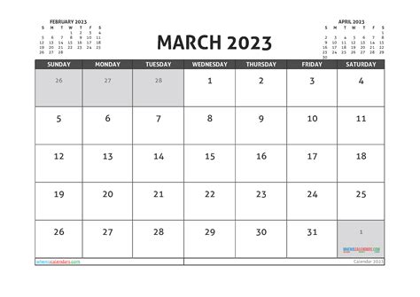 Free Printable March 2023 Calendar 12 Templates