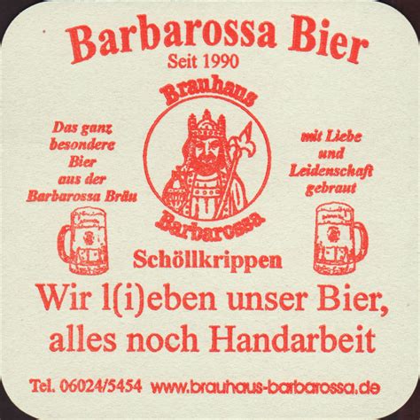 Bierdeckel Nummer Des Bierdeckels Brauerei Brauhaus Barbarossa