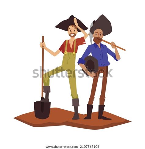 West Texas Gold Diggers Prospectors Cartoon Stock Vector Royalty Free 2107567106 Shutterstock