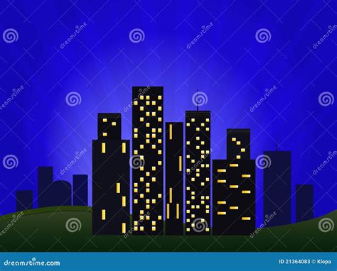 Illustration of Night Cityscape Stock Vector - Illustration of business ...