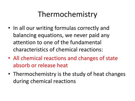 PPT Chapter 11 Thermochemistry Heat And Chemical Change PowerPoint