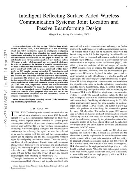 PDF Intelligent Reflecting Surface Aided Wireless Communication