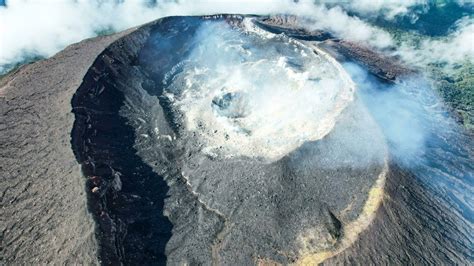 Aerial view of Mount Slamet or Gunung Slamet is an active stratovolcano ...