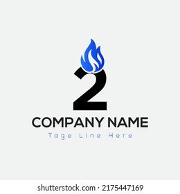 Blue Fire Logo On Letter 2 Stock Vector (Royalty Free) 2175447169 | Shutterstock