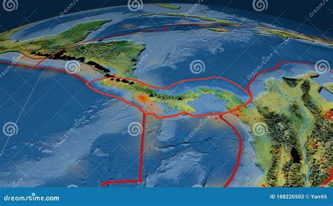 Panama Plate Outlined - Topographic Stock Illustration - Illustration ...