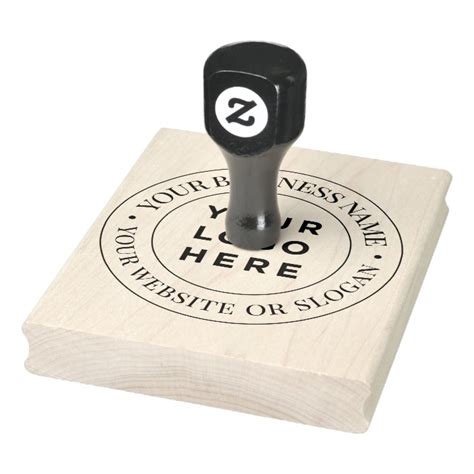 Large elegant logo custom round stamp with ink pad | Zazzle