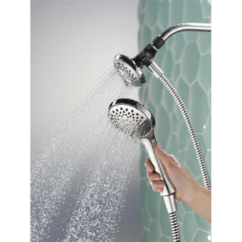 Peerless Satin Nickel Round Dual Shower Head 2 5 Gpm 9 5 Lpm In The Shower Heads Department At