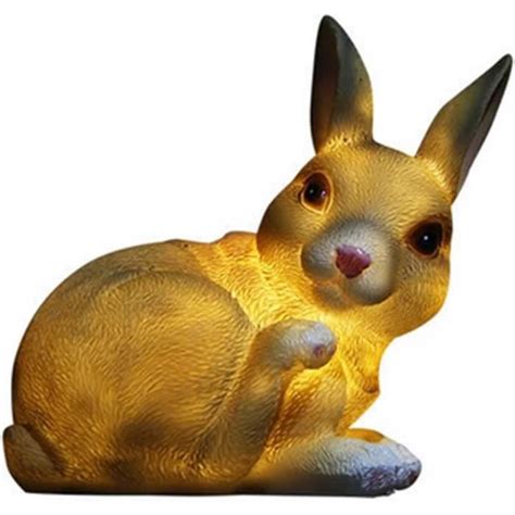 Lumi Re R Sine Solaire Statue De Jardin Lapin Mignon D Cor Lumi Re