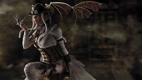 Fond Décran Pistolet Femmes Cgi Steampunk La Personne