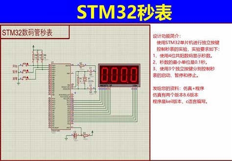 B03基于stm32单片机独立按键控制数码管秒表proteus设计、keil程序、c语言、源码，标准库版本 Proteus单片机