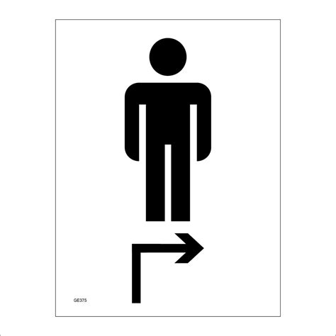 Gents Toilet Up Right Arrow Mens Boys Male Sign Pwdirect