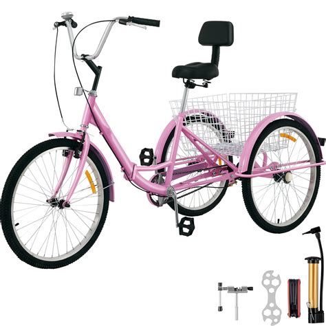 BENTISM 26'' Foldable Adult Tricycle, 1-Speed, Carbon Steel Frame ...