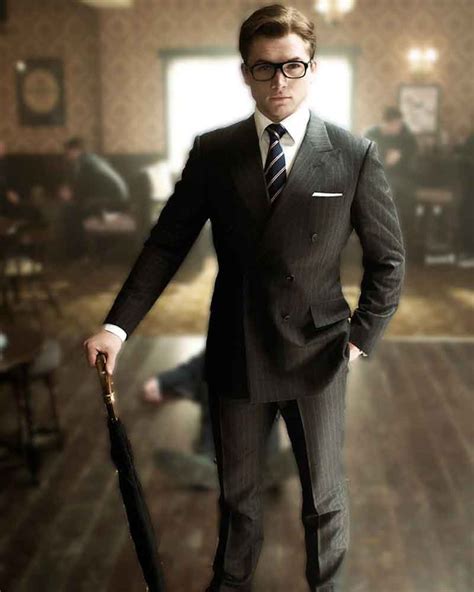 Kingsman Taron Egerton Suit - Mens Custom Suits Movie Leather Jackets Outfits Superhero Costumes