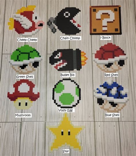 Super Mario Bros Perler Bead Crafts Etsy