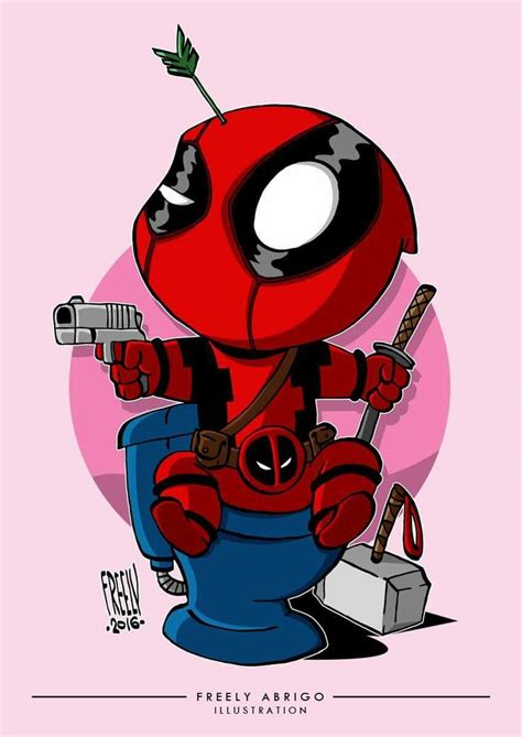 Pin By Ingrid Cakes Dulces Creaciones On Spider Man Deadpool Chibi Deadpool Kawaii Deadpool Art