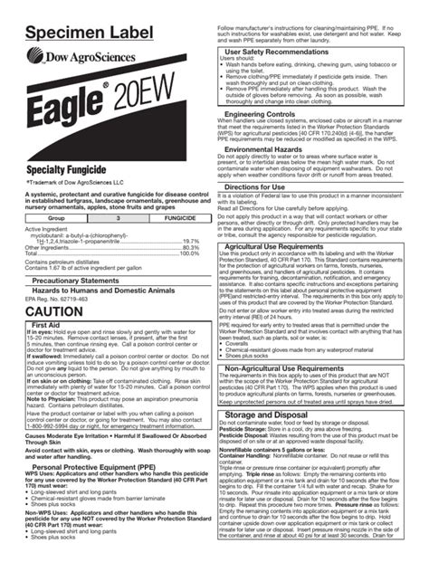 Eagle 20 EW | Download Free PDF | Personal Protective Equipment | Pesticide