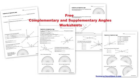 Free Complementary And Supplementary Angles Worksheets Homeschool Den