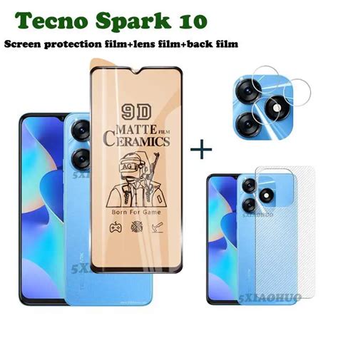 Protector De Pantalla 3 En 1 Para Tecno Spark 10 Pro Pel Cula Suave De