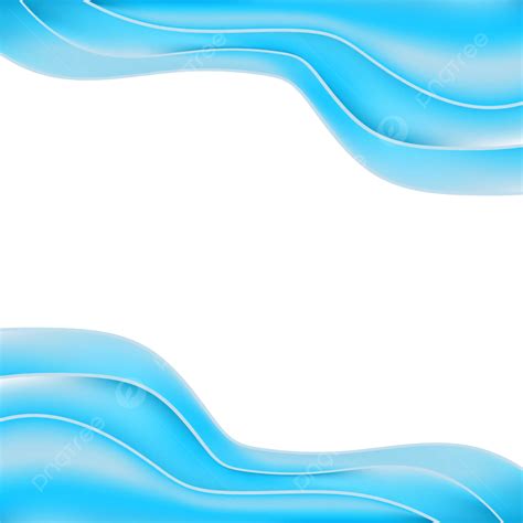 Wavy Gradient Light Blue Border Vector Abstract Wave Borders Png And