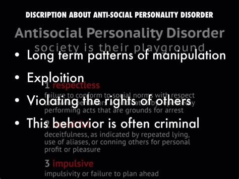 Anti Social Personality Disorder By Isaac Adams