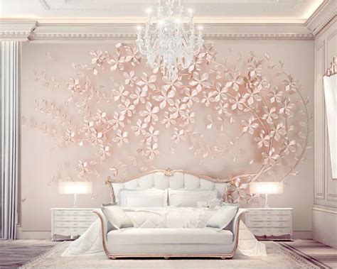 Beibehang Behang Luxury And Elegant 3d New Flowers Rose Gold Wallpaper