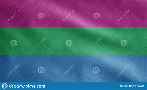 Polysexuality Flag Waving In The Wind Close Up Of Polysexual Banner Blowing Stock Image Image