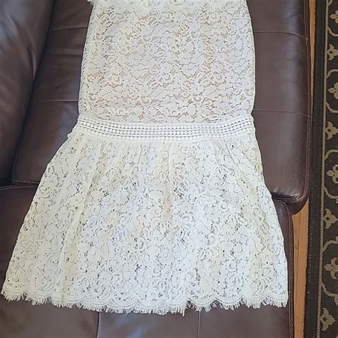 Bardot Dresses Bardot Olivia Orchid White Lace Nude Sheer Dress Size Xs New With Tags
