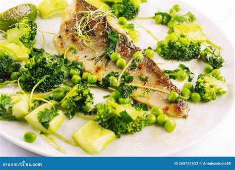 Baked Sea Fish Fillet with Vegetables Stock Image - Image of bass, fried: 268731623