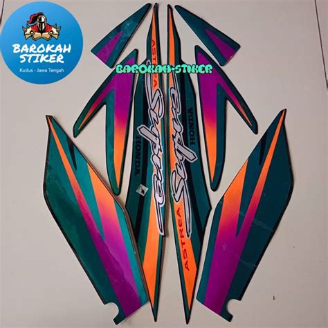 Jual Striping Stiker Polet Motor Honda Supra Hitam Ungu