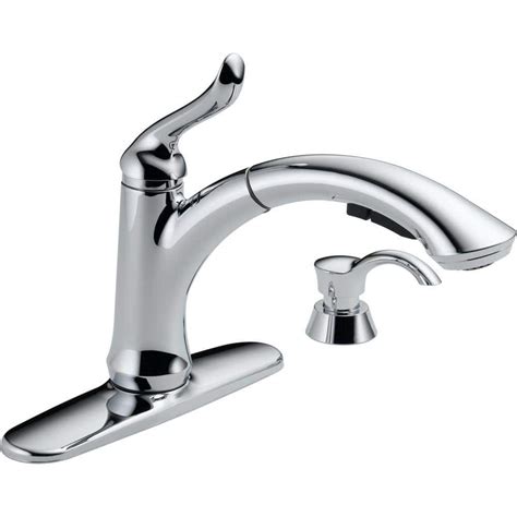 Delta Linden Single Handle Pull Out Sprayer Kitchen Faucet With Soaplotion Dispenser In Chrome