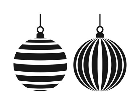 Christmas Balls SVG Striped Christmas Ball Ornaments Printable Clip Art ...