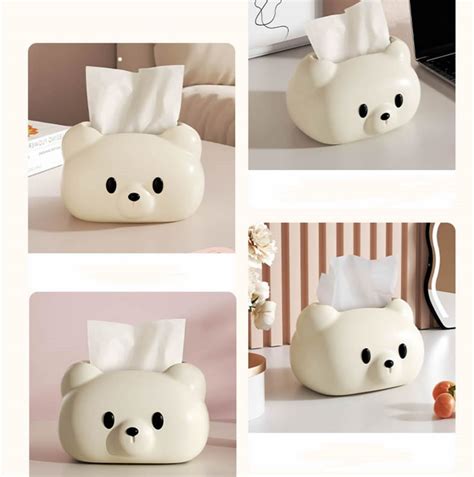 Cute Cartoon Bear Tissue Box Holder Living Room Bedroom Decoration