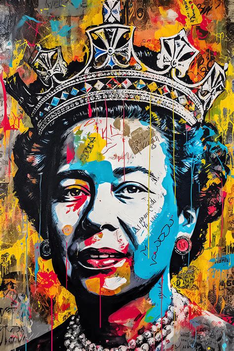 Queen Elizabeth Ii Graffiti Portrait Digital Art By Carlos V Fine Art