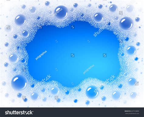 Soap Foam Overlying On Background Blue Stock Vector Royalty Free 607318889 Shutterstock