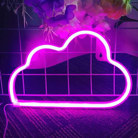 Cloud Light Neon Sign Protecu Usb Battery Operated Led Signs Neon Lights For Bedroom Neon