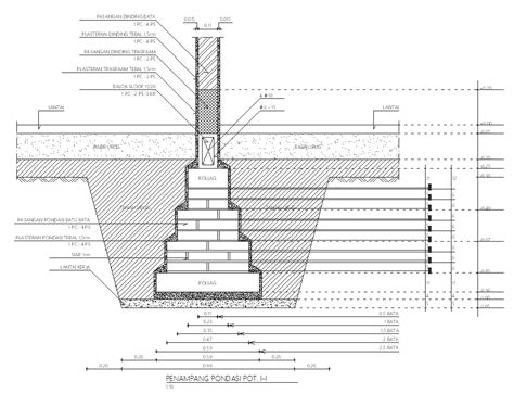 comprehensive foundation section detail  dwg autocad drawing
