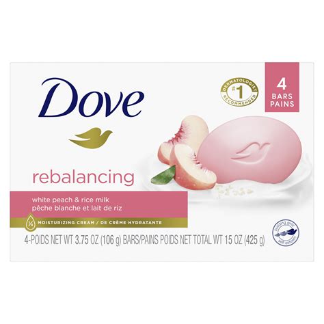 Dove Rebalancing Beauty Bar Soap White Peach And Rice Milk 3 75 Oz 4