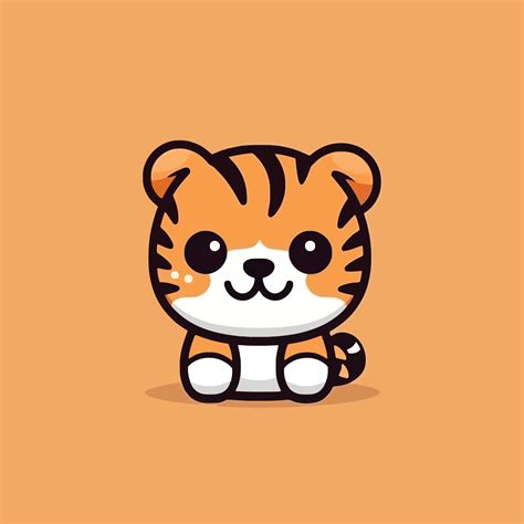 Cute kawaii tiger chibi mascot vector cartoon style 23170626 Vector Art ...