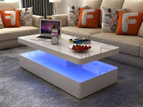 Aurora Modern And Contemporary Style Bult In Led Coffee Table Made With