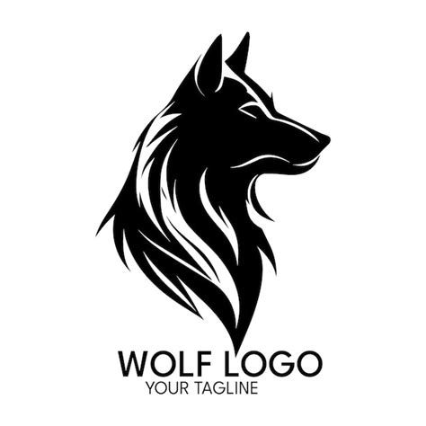 Modelo De Vetor De Logotipo De Lobo De Arte Silhueta Vetor Premium