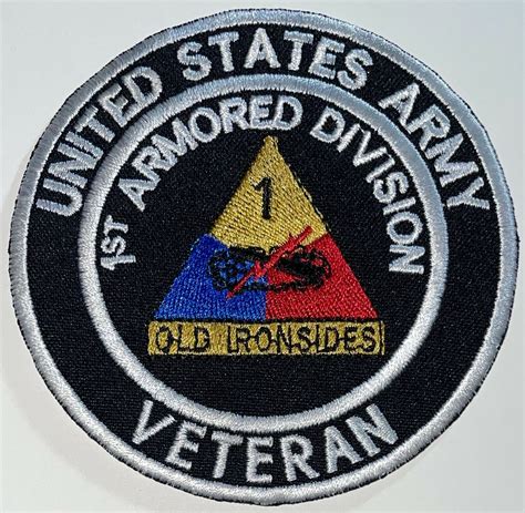 Us Army 1st Armored Division Old Ironsides Veteran Patch Hook And Iron