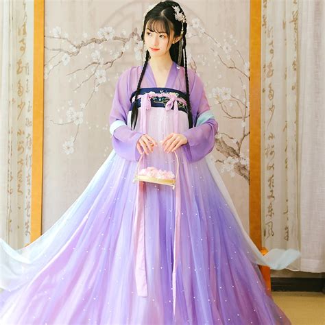 Hanfu Dress Han Tang Song Ming Dynasty Ancient Purple Green Hanfu