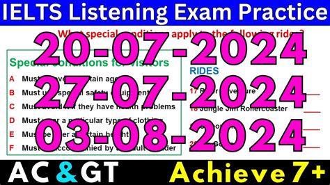 July July August Ielts Listening Test With Answers