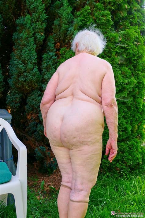 Cute Granny Zizoresta Exposing Her Big Saggy Tits Round Ass In The