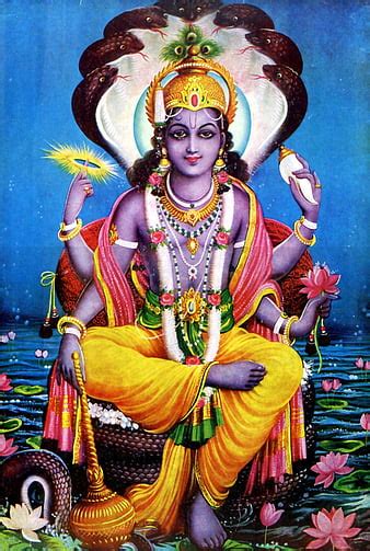 Vishnu Standing On Lotus Lord Vishnu Standing On Lotus God Hari