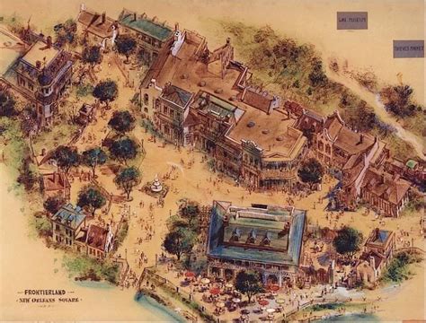 Land Concept Map New Orleans Square 1962 Rdisneymaps