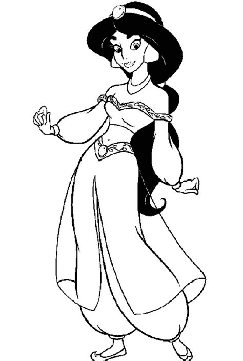 Jasmine From Aladdin Coloring Page Free Printable Coloring Pages