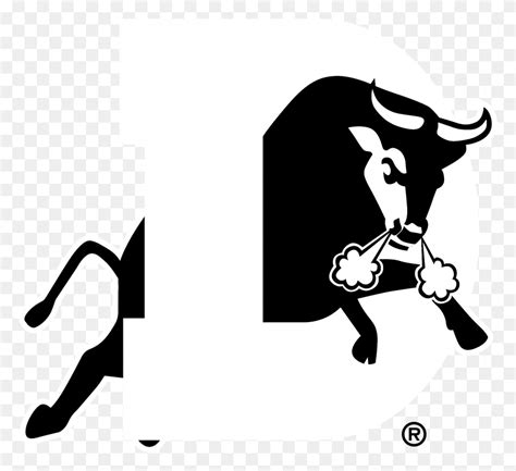 Durham Bulls Logo Black And White Durham Bulls, Stencil, Text, Mammal ...