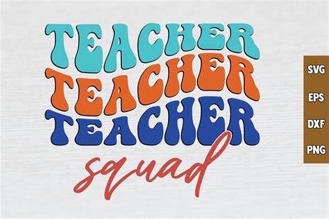 Teacher Squad Retro Svg Design Graphic By Bdgraphics Hub · Creative Fabrica